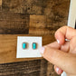 Rectangle Stud kingman turquoise earrings