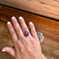 Ring size 7 - purple spiny and sterling silver