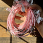 Pink shell heishi choker with Sterling Silver Pearls