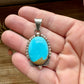 Oval Pendant - Kingman Turquoise & Sterling Silver