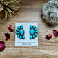 Big Cluster earrings stud - sterling silver and turquoise