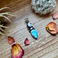 2 stone Pendant - Golden Hill turquoise, White Buffalo & Sterling Silver - option 2