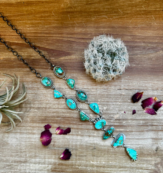 Royston turquoise necklace and earrings set