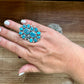 Long Ring- adjustable - Kingman turquoise ring and sterling silver