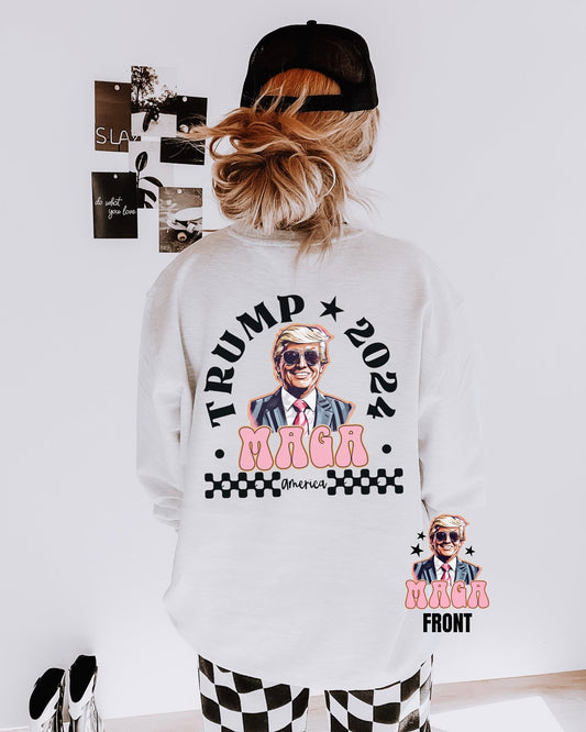 Checkered MAGA 2024 Crewneck