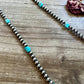 28 inch 5 mm Navajos pearl necklace with turquoise