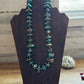 22 inch sterling silver pearls necklace with chunky turquoise