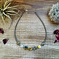 14 inch 3 mm sterling silver pearls  choker - with bumblebees beads