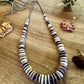 22 Inch purple Wampum shell and sterling silver pearls