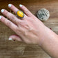 Round Ring - size 6 - sterling silver with bumblebee jasper