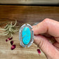 Oval Ring- Size 8- Kingman turquoise ring and sterling silver