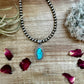 Pendant - long turquoise stone