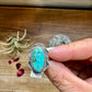 Oval Ring- Size 7 -Kingman turquoise ring and sterling silver