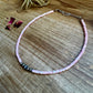 Pink shell heishi choker with Sterling Silver Pearls