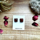 Stud square Dhalia rose earrings option 1