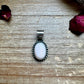 Oval Pendant - sterling silver with pink conch