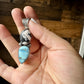 2 stone Pendant - Golden Hill turquoise, White Buffalo & Sterling Silver - option 2