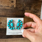 Big Cluster earrings stud - sterling silver and turquoise