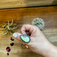 Ring- adjustable- Prehnite turquoise ring and sterling silver