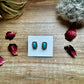 Rectangle Stud kingman turquoise earrings