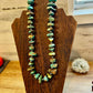 22 inch sterling silver pearls necklace with chunky turquoise