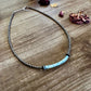 Blue shell choker with 3 mm Sterling Silver Pearls