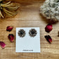 Cluster Sterling silver stud earrings with black Onyx