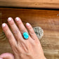 Ring size 8 1/2 - turquoise and sterling silver