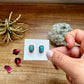 Rectangle Stud kingman turquoise earrings