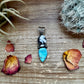 2 stone Pendant - Golden Hill turquoise, White Buffalo & Sterling Silver - option 2