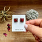 Stud square Dhalia rose earrings option 1