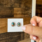 Teardrop Stud spiny and turquoise earrings