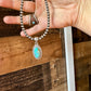 Pendant - long turquoise stone