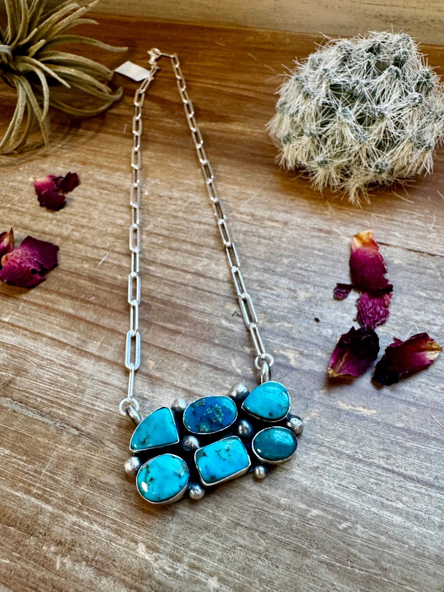 Kingman turquoise necklace on chain II