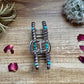 Pearl and turquoise magnesite bead bow hair clips