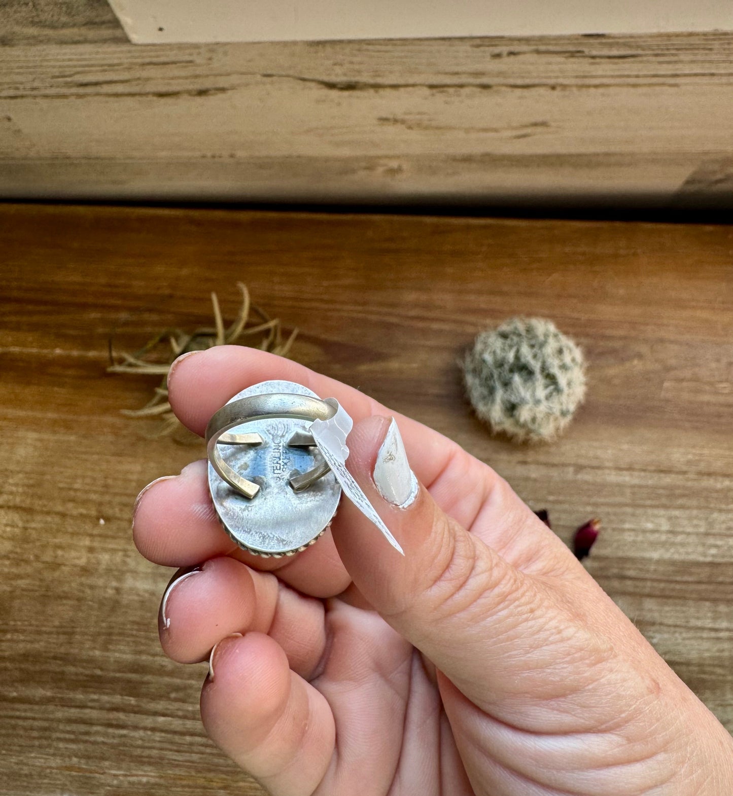 Round Ring - size 6 - sterling silver with bumblebee jasper