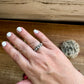 Band ring - size 7 - 4 mm pearls sterling silver