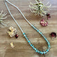 26 inch long blue disk turquoise necklace