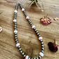 20 inch 8 mm Sterling Silver Pearls necklace and pink conch