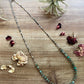 Green rondelle turquoise necklace with cream shells - fall collection