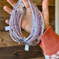Purple shell heishi choker with Sterling Silver Pearls