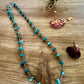 26 inch sterling silver pearls necklace with turquoise