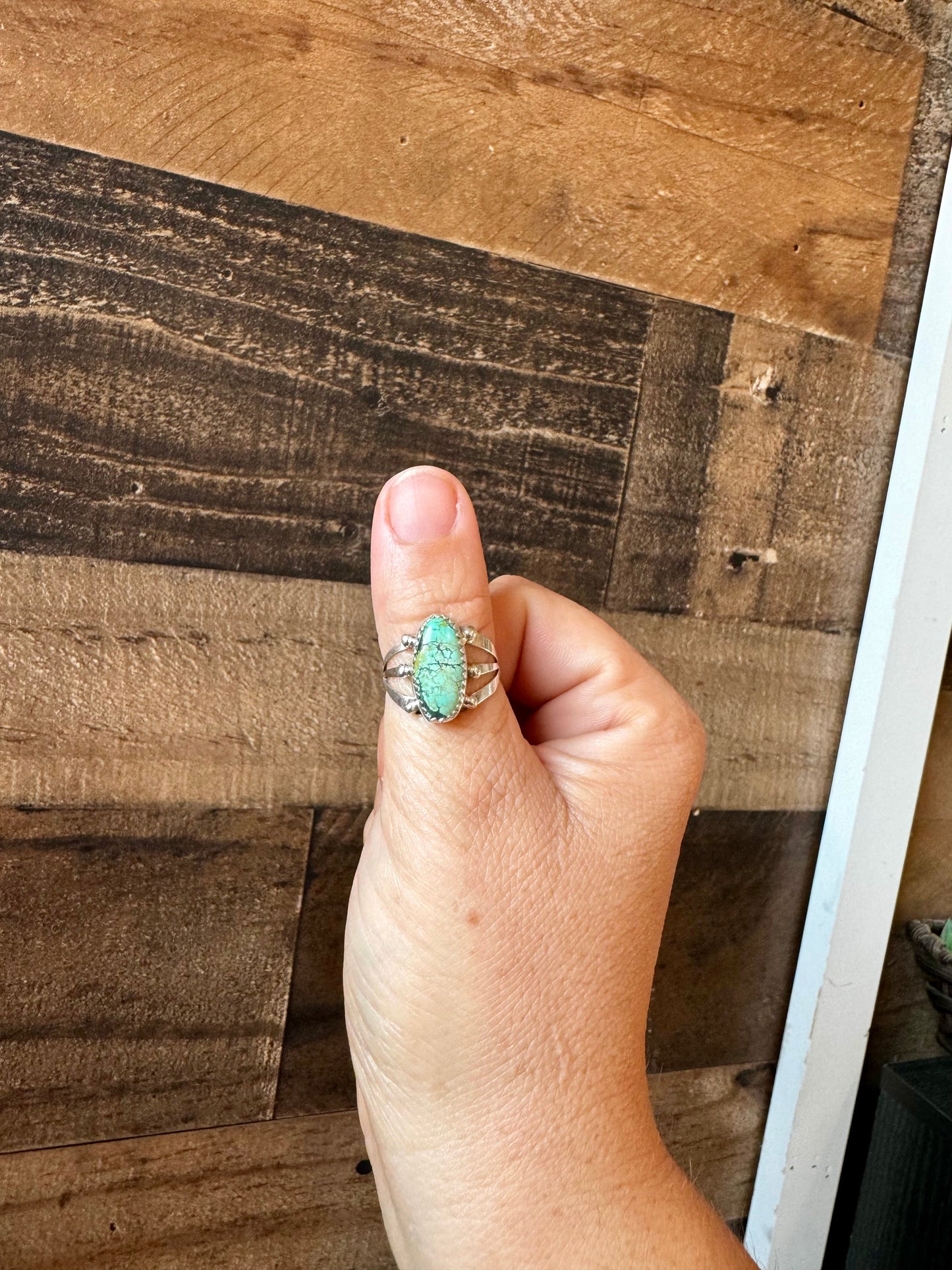 Ring size 7 1/2 - turquoise and sterling silver