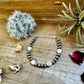 6 mm sterling silver pearls bracelet with  pink conch