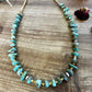 24 inch neckalce green turquoise, shell and Sterling Silver Pearls