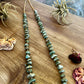 32 inch long green nuggets turquoise necklace