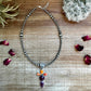 Pendant - sterling silver with purple and orange spiny