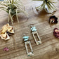 None polish turquoise dangle earrings rectangle