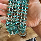 26 inch long blue disk turquoise necklace