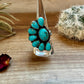 Ring - adjustable turquoise ring and sterling silver